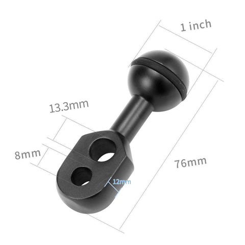 1" Ball Head Double Hole YS Adapter (SH-001)