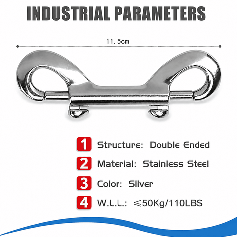Double Ended Bolt Snap 316 Stainless Steel Dive Clip – WL 3A