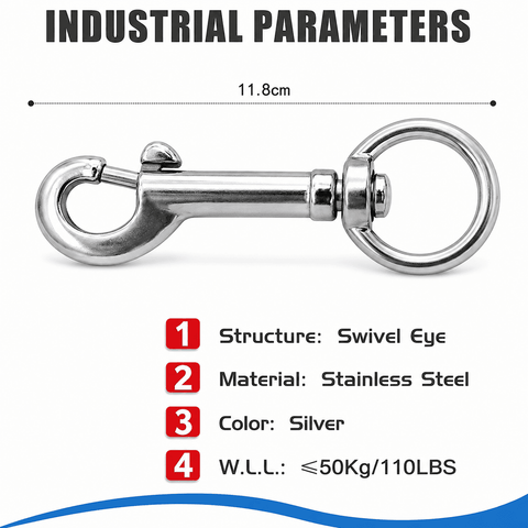 Swivel Bolt Snap 316 Stainless Steel Dive Clip – WL 3B