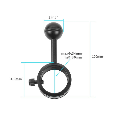SH-006 Aluminum Alloy Torch Clamp with 1" Ball Head